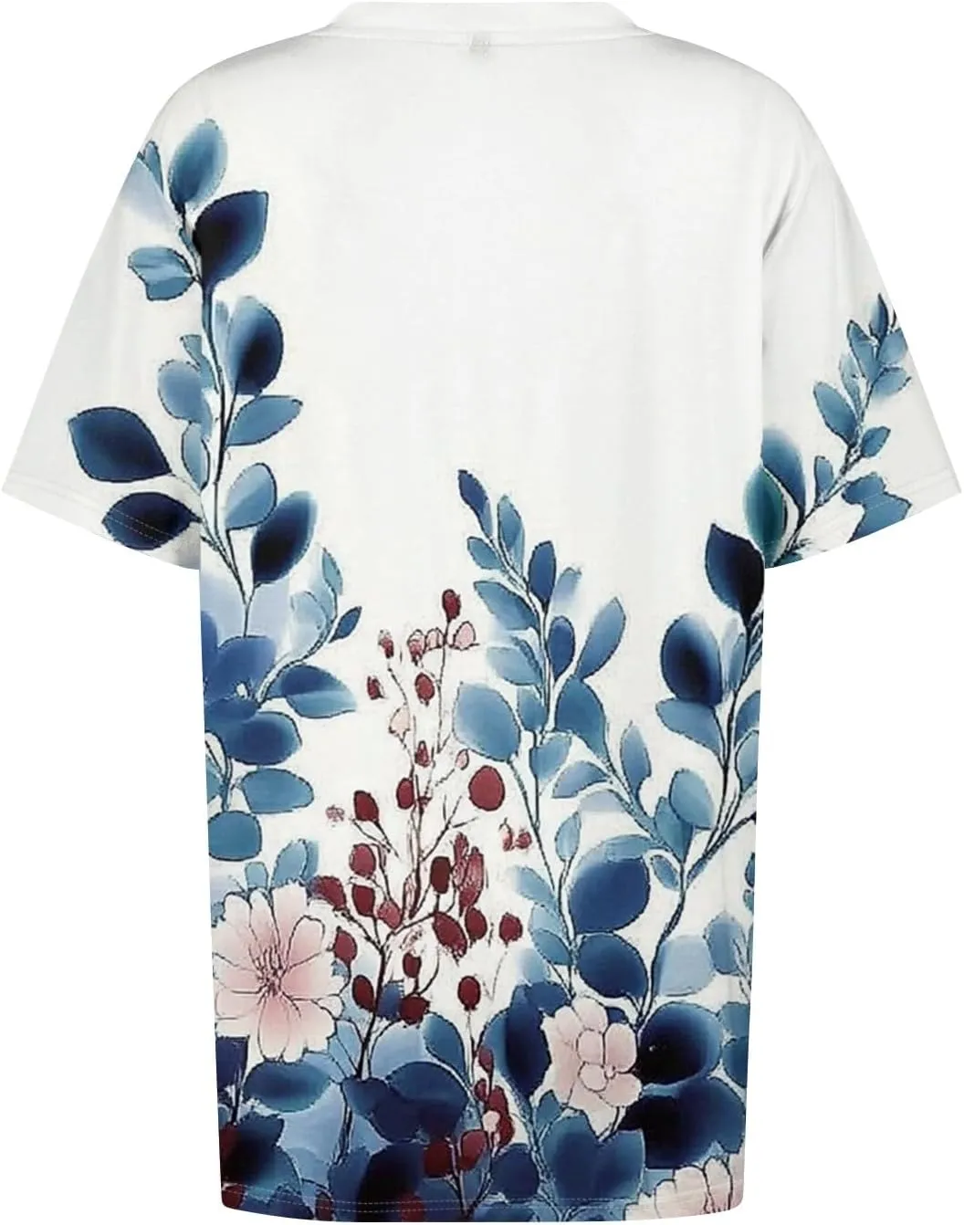 Womens Plus Size V Neck T Shirts 2025 Summer Short Sleeve Tee Blouses Casual Loose Fit Cotton Tunic Tops Floral Print