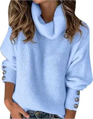 Womens Premium Long Sleeve Turtleneck Mid Length Dress with Shoulder Sleeves and Half Turtleneck Sweater Fall