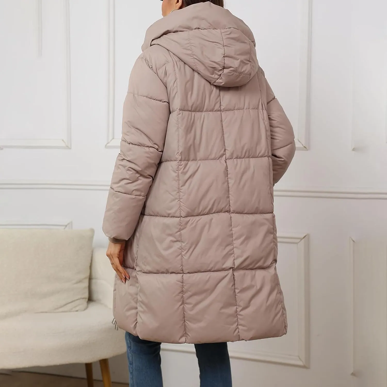 Women's Puffer Parka Jacket Quilted Outerwear Outerwear Jackets Winter Warm Hooded Snow Coats