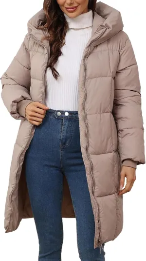 Women's Puffer Parka Jacket Quilted Outerwear Outerwear Jackets Winter Warm Hooded Snow Coats