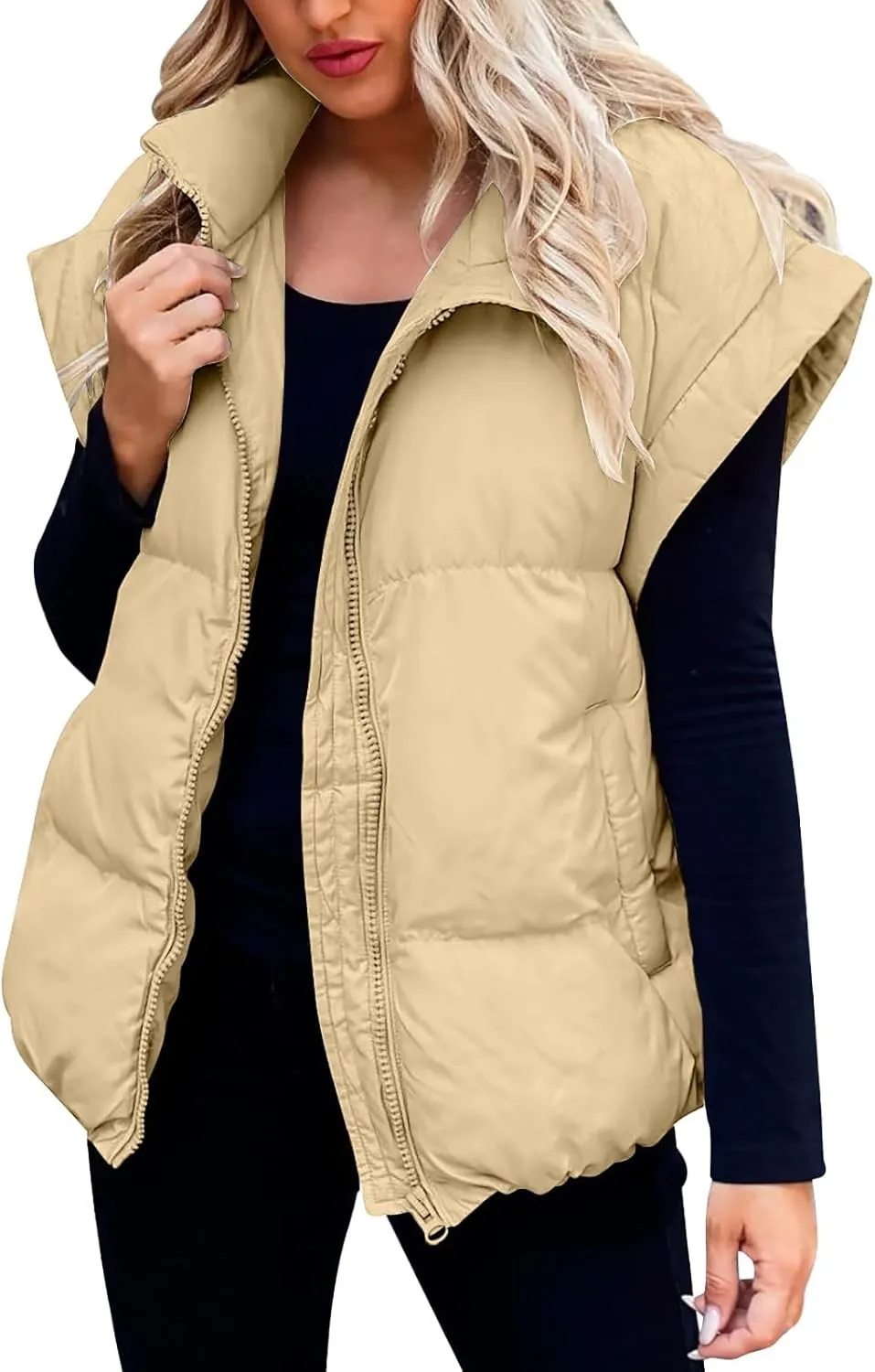 Womens Puffer Vest One Morality Warm V Neck Thin Down Vest Inside Hooded Puffer Vest Women'S Outerwear Vests Zip Up