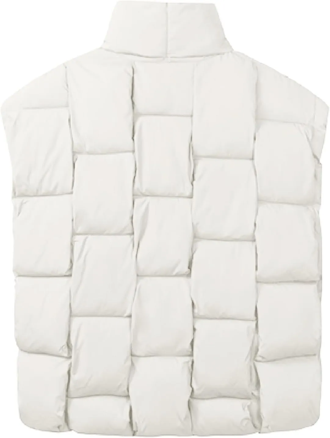 Womens Puffer Vest Oversized Down Jacket Stand Collar Lightweight Warm Winter Coat Sleeveless Zip Up Bubble Outwear