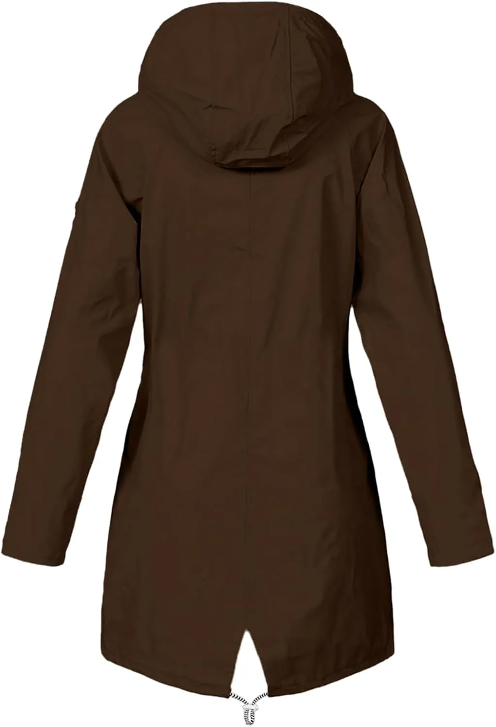 Womens Raincoat Fall Fashion Fit Waterproof Dressy Zip up Rain Jacket with Pockets Windbreaker Hooded Trench Coats