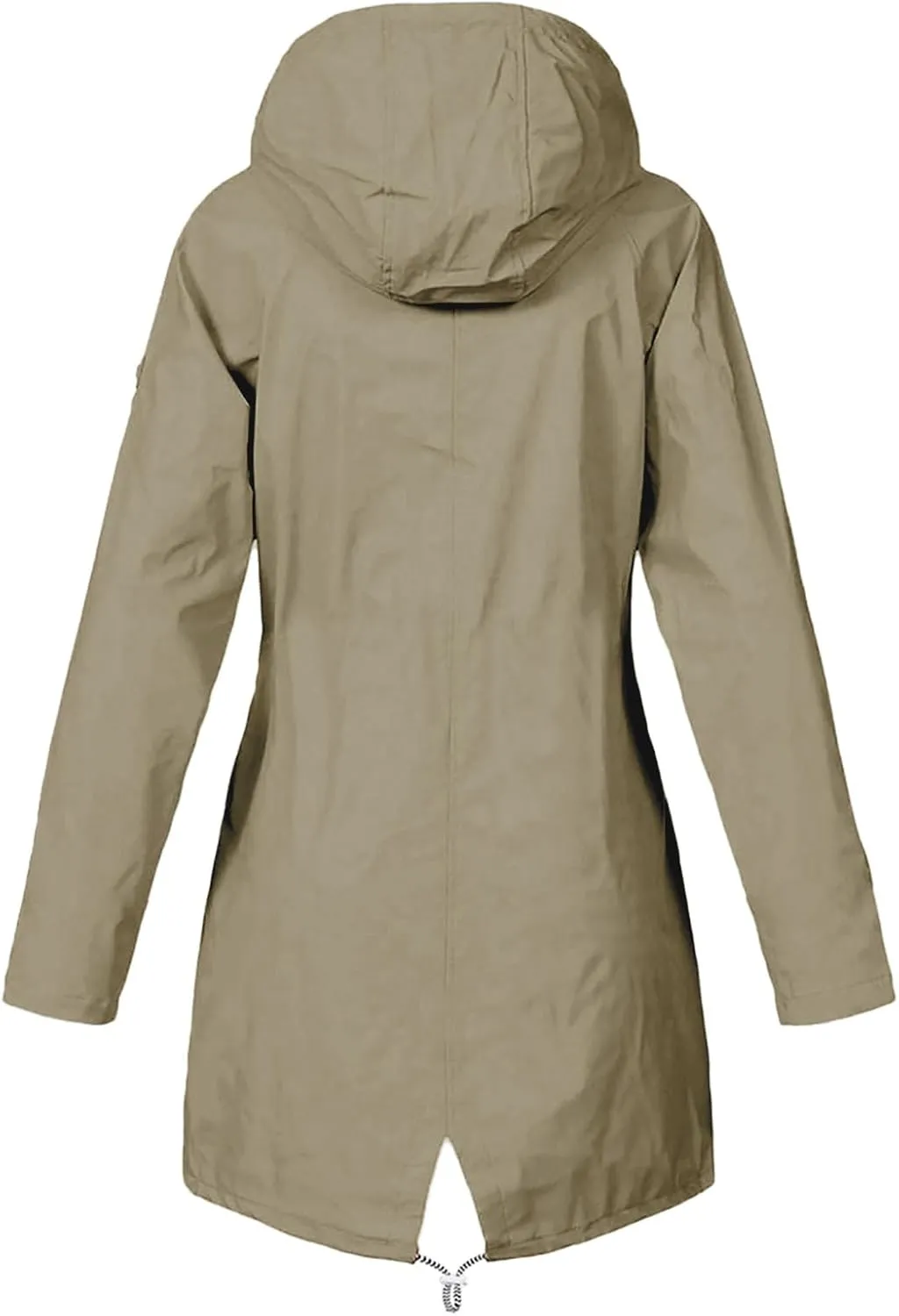 Womens Raincoat Fall Fashion Fit Waterproof Dressy Zip up Rain Jacket with Pockets Windbreaker Hooded Trench Coats