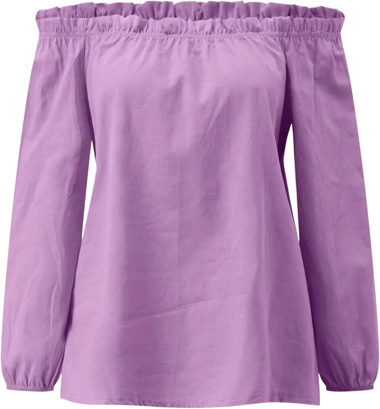 Women's Summer Off Shoulder Blouses Short Sleeves Sexy Tops Chiffon Ruffles Casual T Shirt Linen Tops