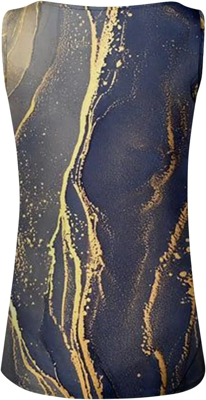 Womens Tank Tops Henley V Neck Button Printed Shirts 2025 Summer Casual Loose Fit Sleeveless Cute Tanks Tee for Women