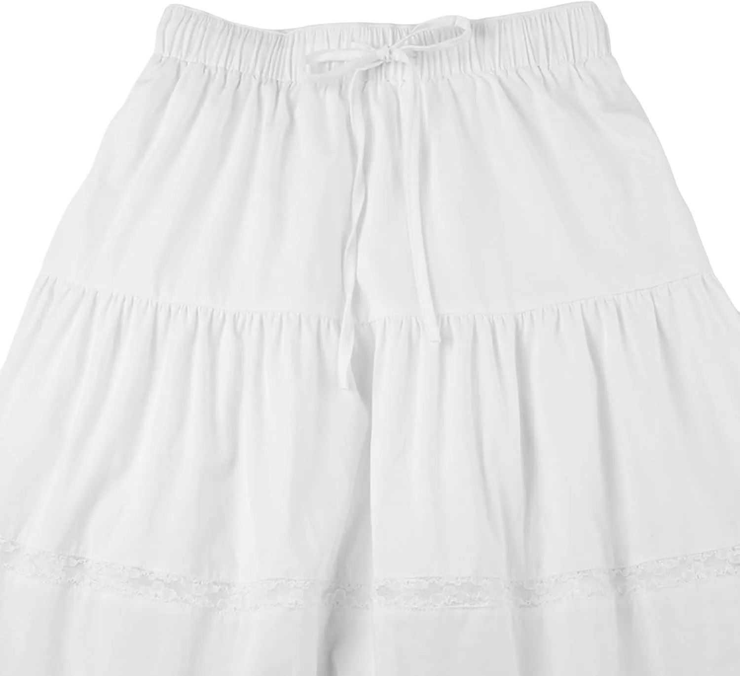 Women's Tiered Long Skirts Drawstring Elastic High Waist Solid Ruffle Hem Flowy Ruched Midi Skirts Side Split Skirts