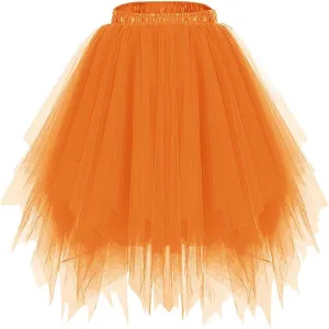 Women's Tulle Dance Skirts Puffy Ballet Dance Skirts Fluffy Mini Skirts Layered Tutu Skirt A Line Mesh Flowy Skirts