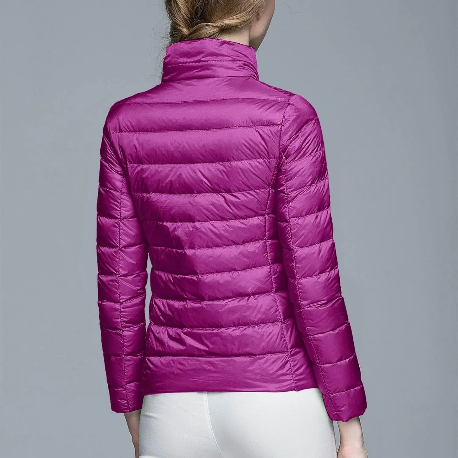 Women's Winter Down Long Jacket Thickened Puffer Warm Coat Warm Packable Down Jackets Slim Fit Hooded Jacket
