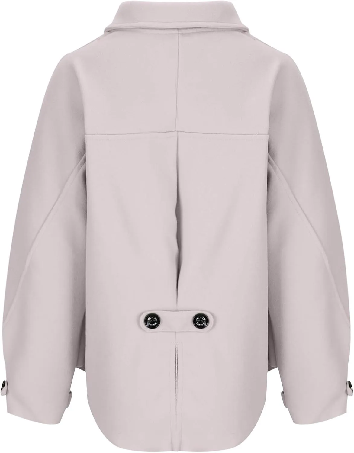 Women's Wool Coats Lapel Cropped Pea Coats Button Up Casual Jackets Trendy Winter Coats Peacoat Fall Outwear Overcoat
