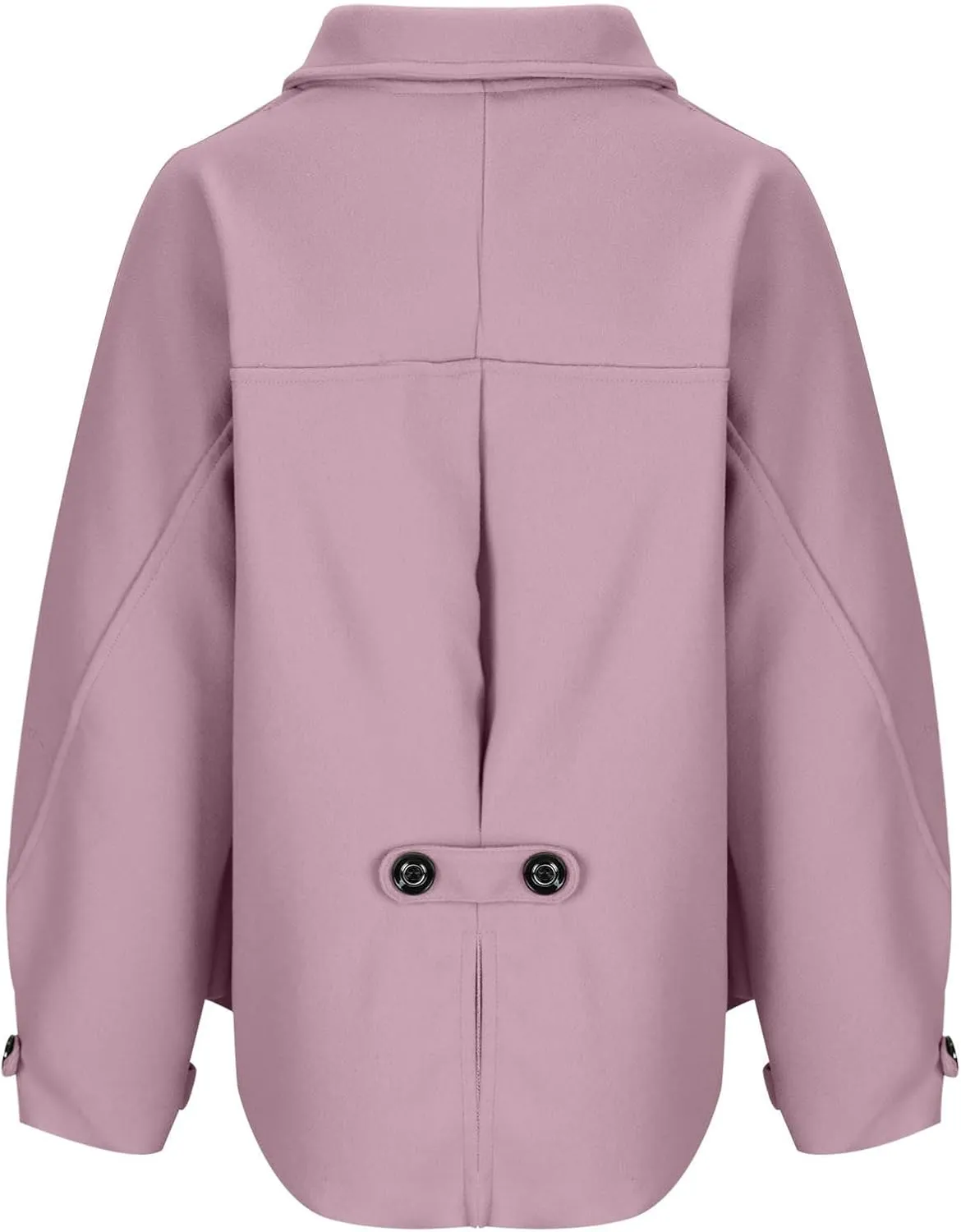 Women's Wool Coats Lapel Cropped Pea Coats Button Up Casual Jackets Trendy Winter Coats Peacoat Fall Outwear Overcoat