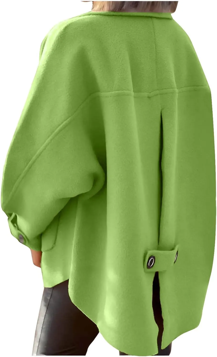 Women's Wool Coats Lapel Cropped Pea Coats Button Up Casual Jackets Trendy Winter Coats Peacoat Fall Outwear Overcoat