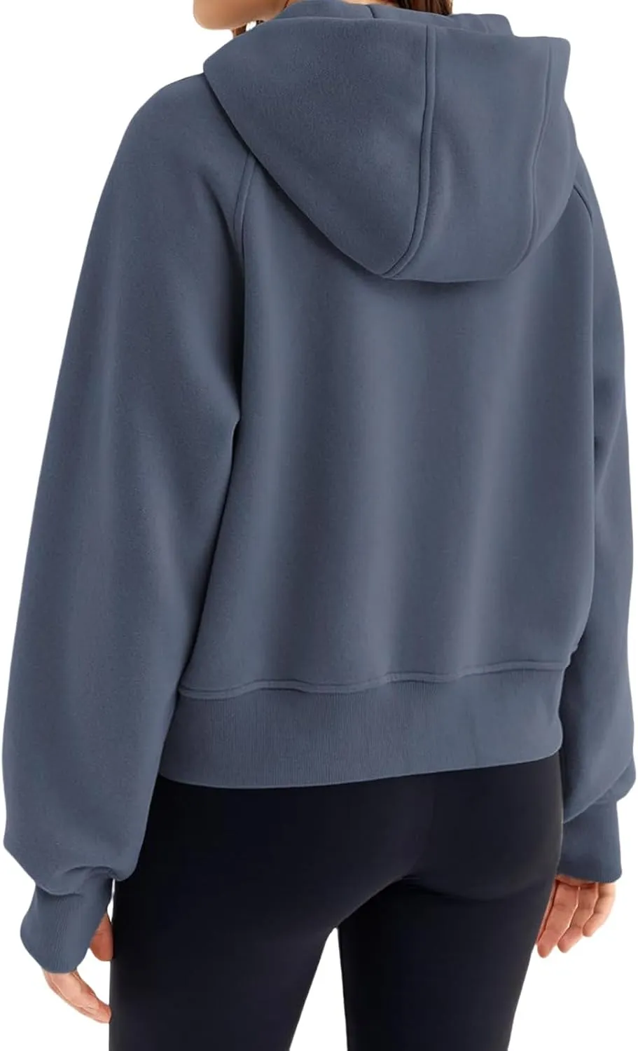 Womens Zip Up Hoodies Cropped Sweatshirts Fleece Jackets Fall Fashion Outfits Sweaters Winter Clothes Thumb Hole