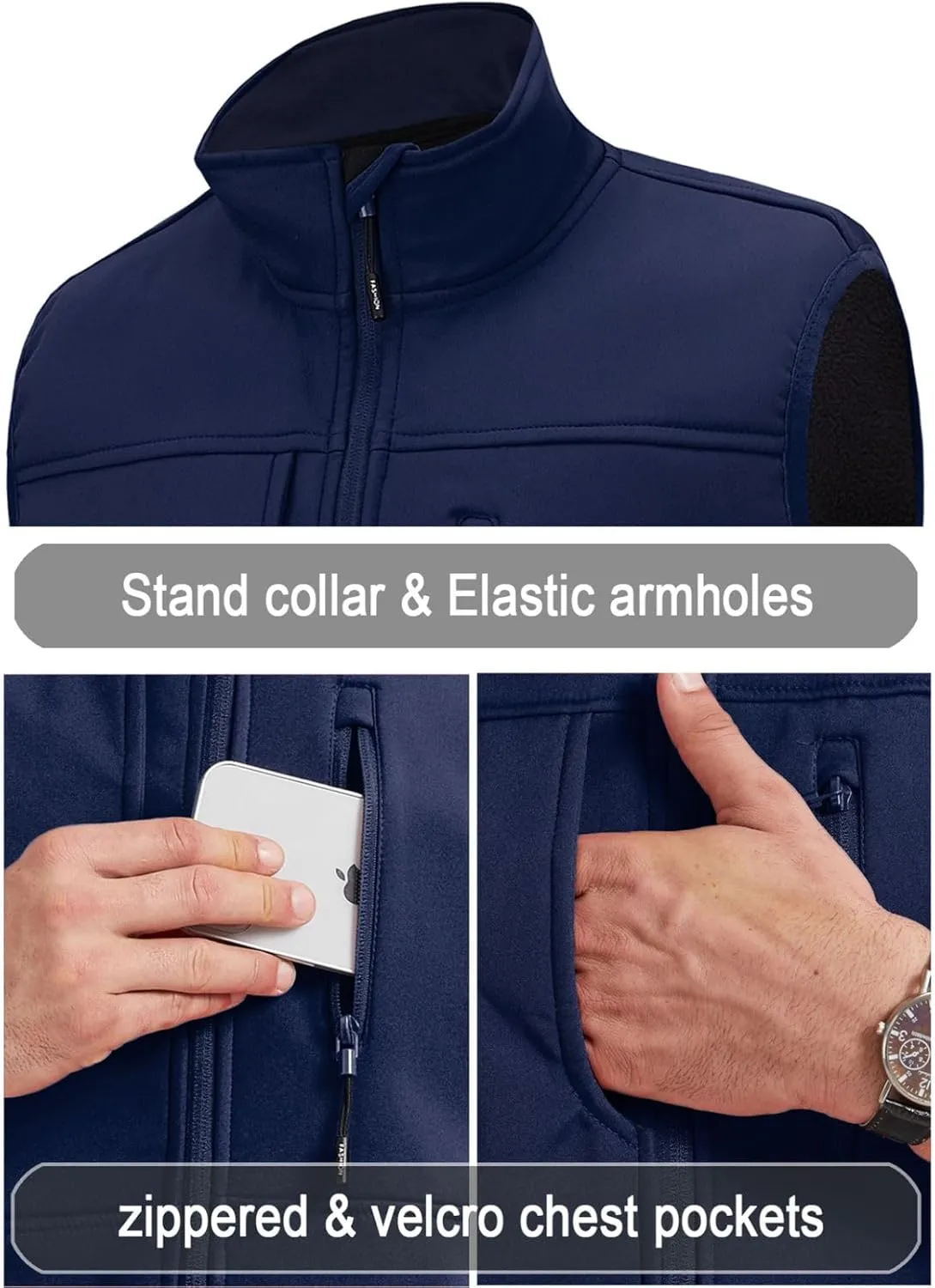 XinYangNi Mens Winter Vests Outerwear Fleece Lined Puffer Vest Warm Casual Quilted Vest Bubble Sherpa Vest Jacket