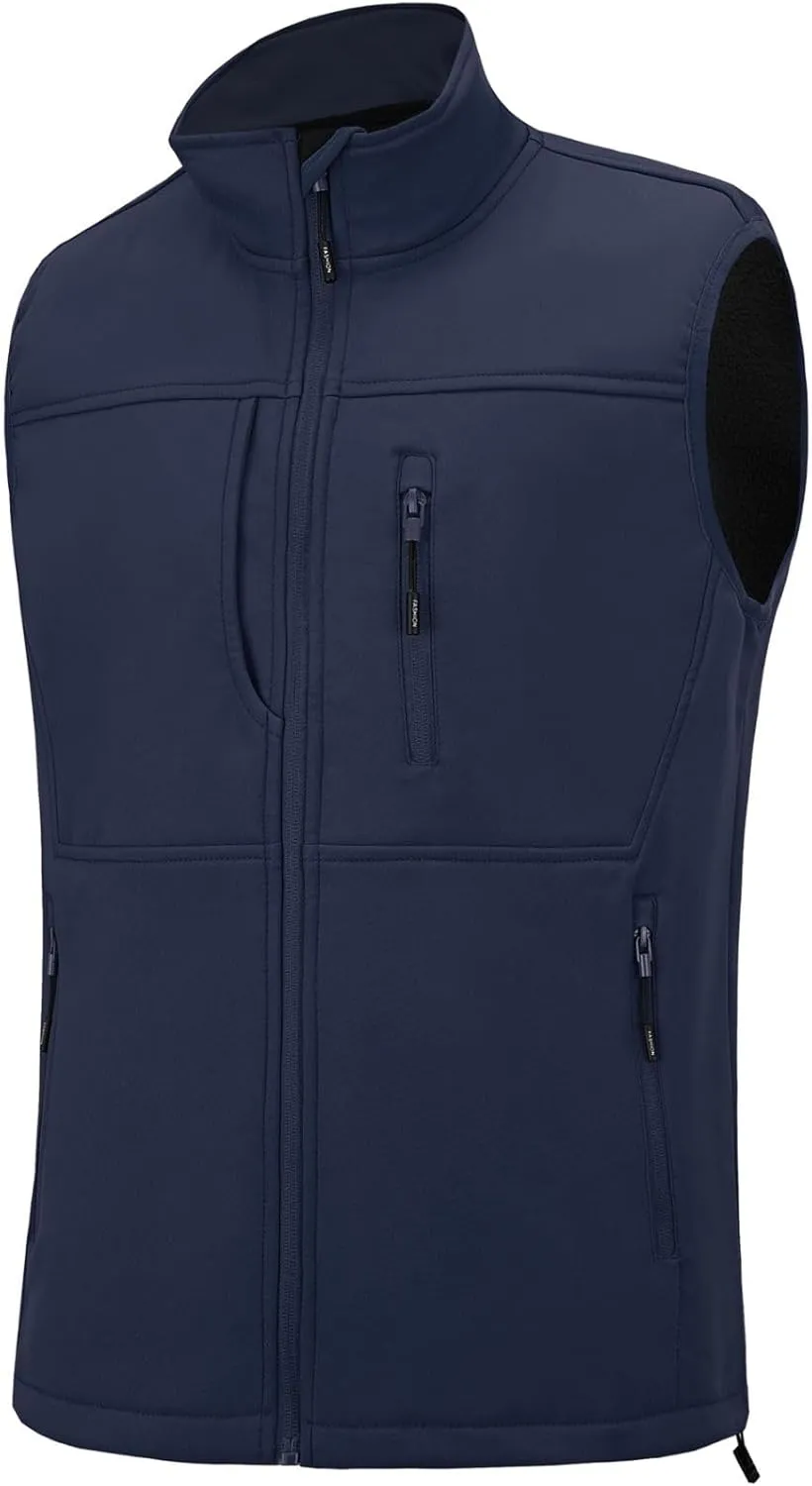 XinYangNi Mens Winter Vests Outerwear Fleece Lined Puffer Vest Warm Casual Quilted Vest Bubble Sherpa Vest Jacket