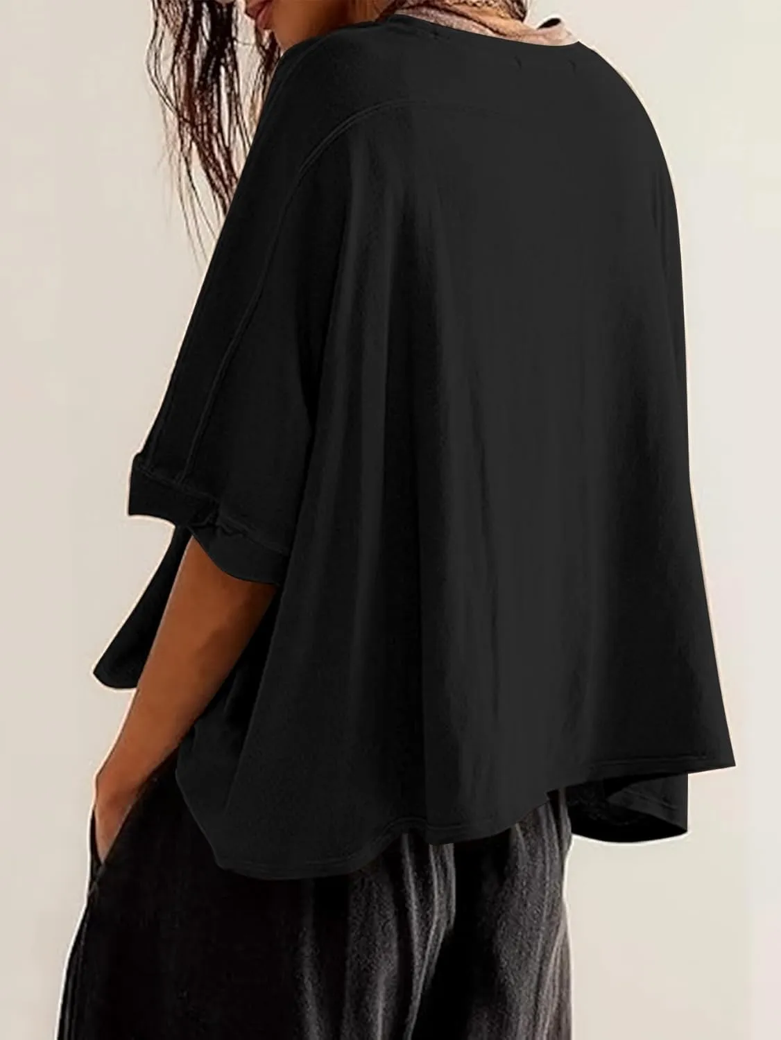 YKR Summer Tops Womens Crop Tops Oversized T Shirts Loose Fit Casual Tee Trendy Shirts 2025