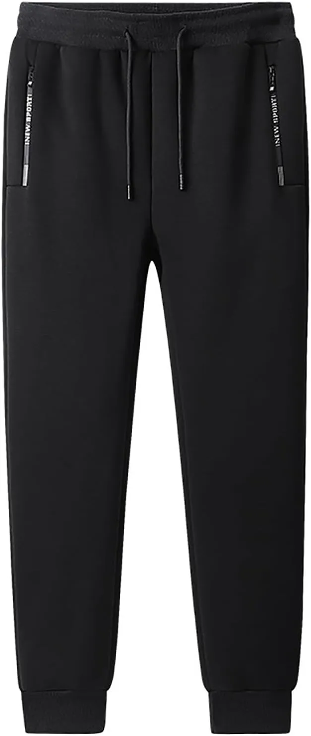 ZHIFANXN 2 Pack Fleece Lined Sweatpants Women Joggers for Women with Pockets High Waisted Thermal Winter Warm Pants for Snow