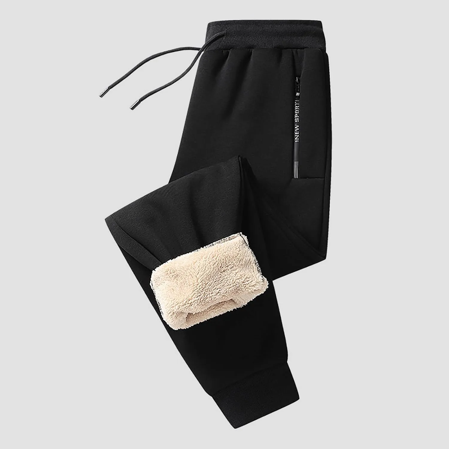ZHIFANXN 2 Pack Fleece Lined Sweatpants Women Joggers for Women with Pockets High Waisted Thermal Winter Warm Pants for Snow