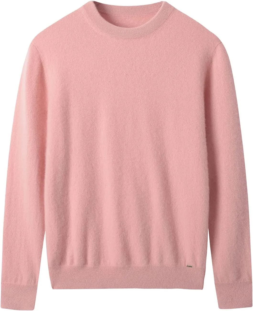ZHILI Men's Crewneck Cashmere Sweater Solid Color Knit
