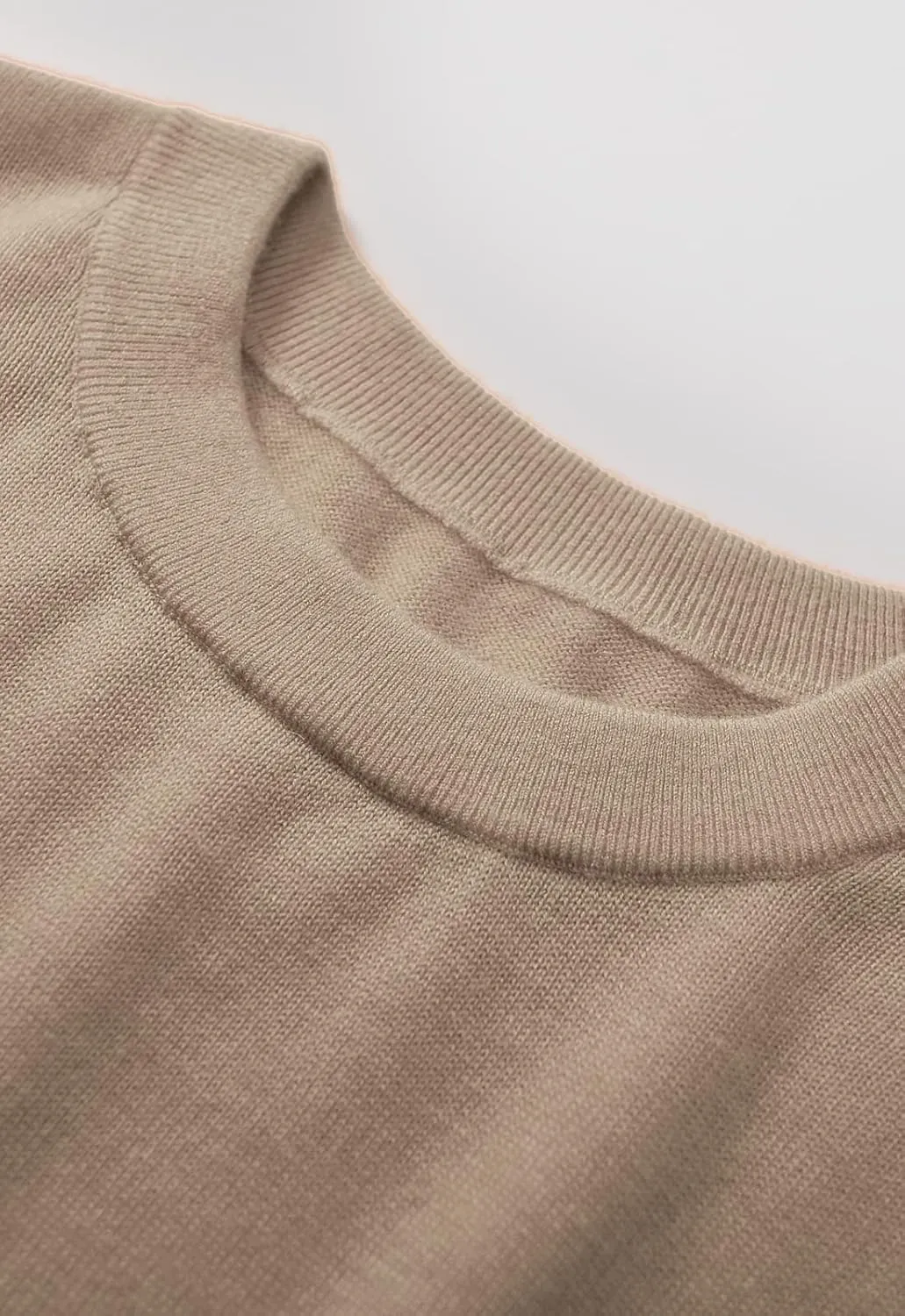 ZHILI Men's Crewneck Cashmere Sweater Solid Color Knit