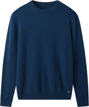 ZHILI Men's Crewneck Cashmere Sweater Solid Color Knit